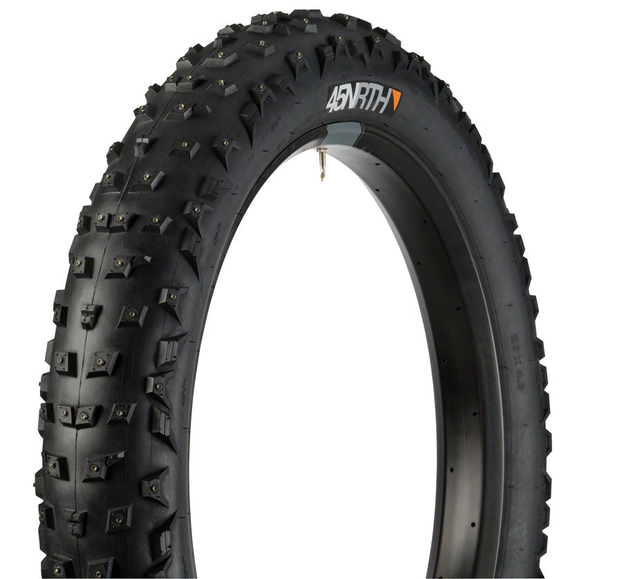 45NRTH Wrathchild Tire - 26 x 4.6, Tubeless, Folding, Black, 120 TPI, 224 XL Concave Carbide Aluminum Studs