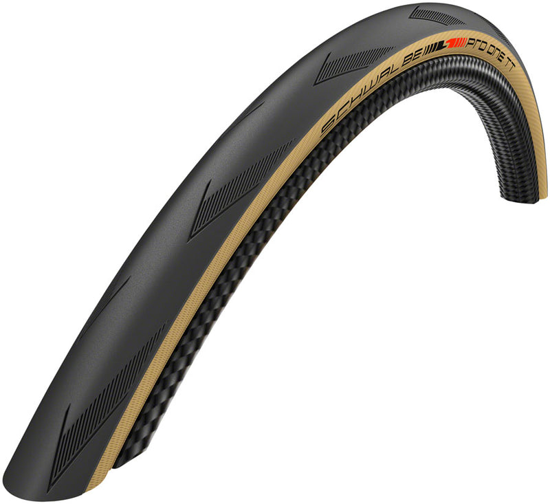 Schwalbe Pro One TT Tire - 700 x 28, Tubeless, Folding, Black/Tan, Evolution Line, Addix Race