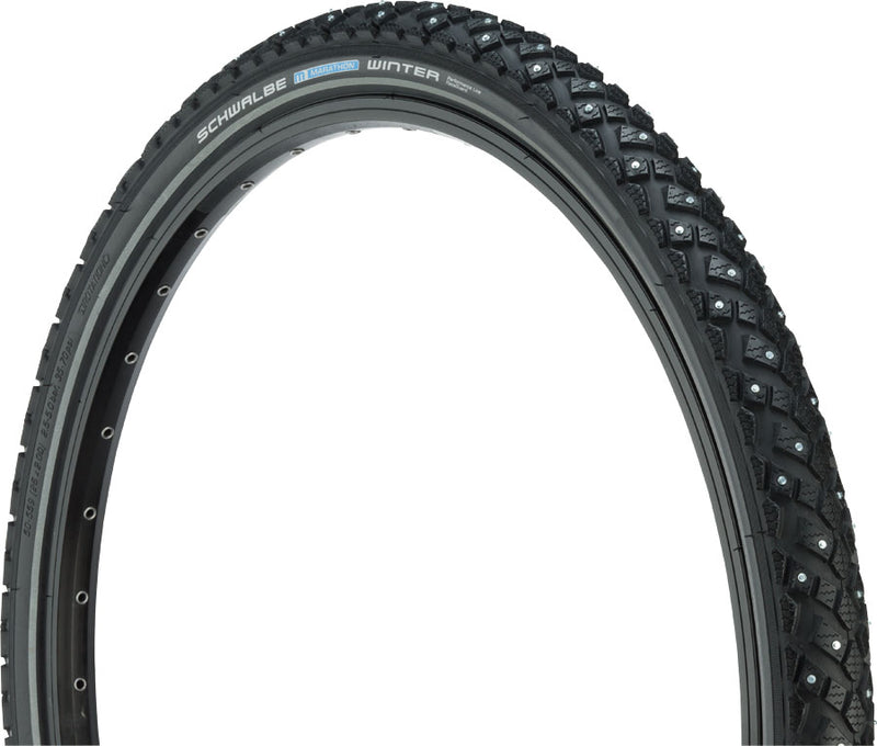 Schwalbe Marathon Winter Plus Tire - 26 x 2, Clincher, Wire, Black/Reflective, Performance Line, 200 Steel Studs