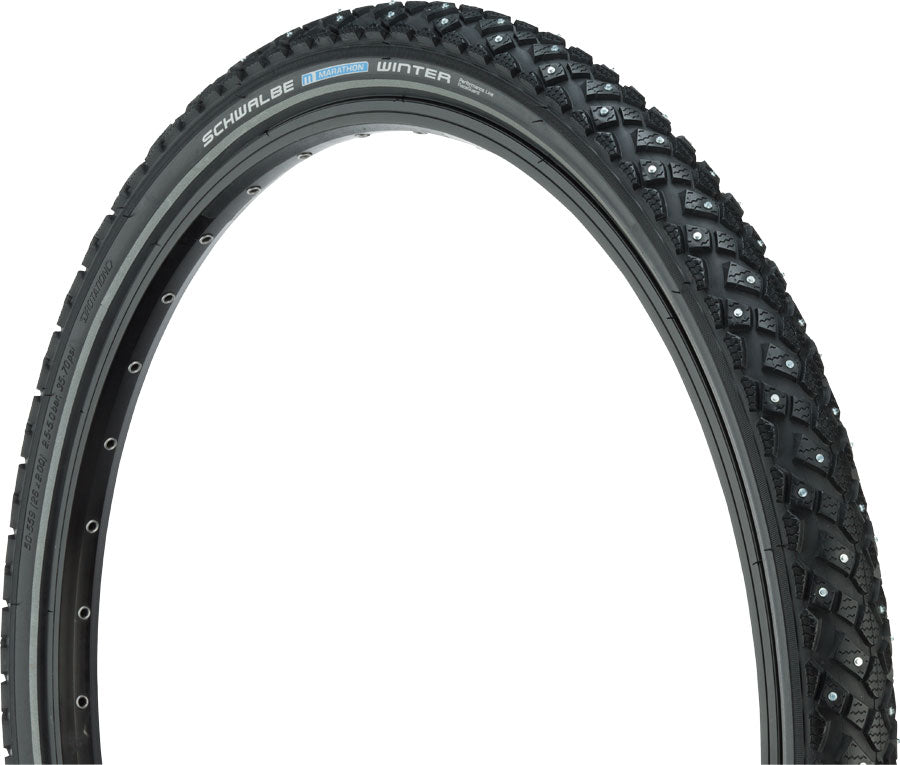 Schwalbe Marathon Winter Plus Tire - 29 x 2, Clincher, Wire, Black/Reflective, Performance Line, 208 Steel Studs