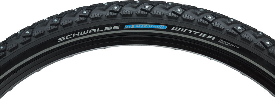 Schwalbe Marathon Winter Plus Tire - 26 x 2, Clincher, Wire, Black/Reflective, Performance Line, 200 Steel Studs