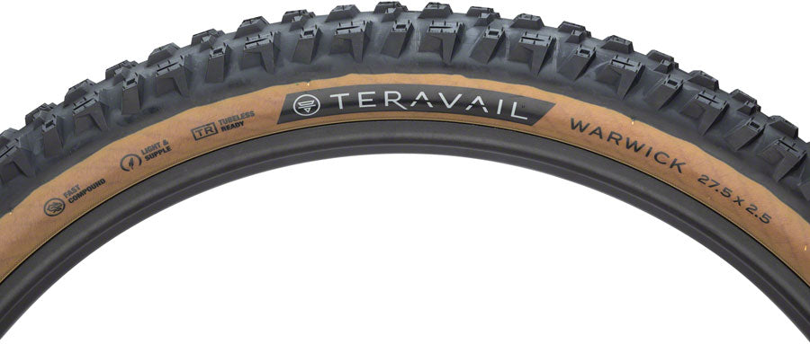 Teravail Warwick Tire - 27.5 x 2.5, Tubeless, Folding, Tan, Durable, Grip Compund