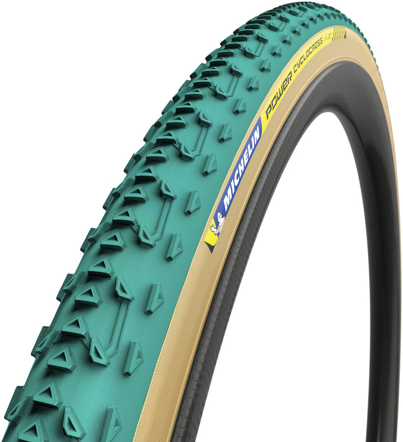 Michelin Power Cyclocross Jet Tire - 700 x 33, Tubular, Folding, Green/Tan