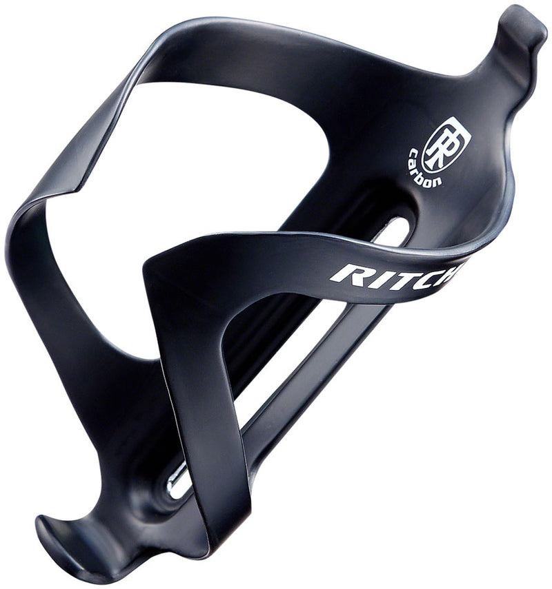 Ritchey WCS Carbon Water Bottle Cage: Black with White Logo