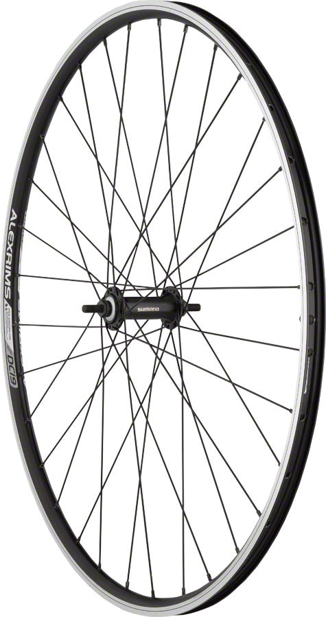 Quality Wheels Value Double Wall Series Front Wheel - 700, 9x1 Threaded x 100mm, Rim Brake, Black, Clincher