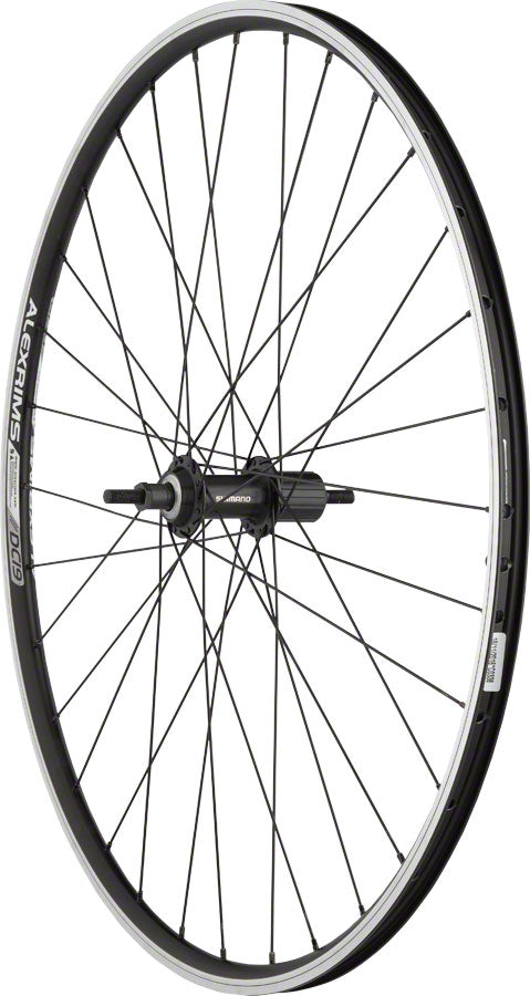 Quality Wheels Value Double Wall Series Rear Wheel - 700, 10 x 1 x 135mm, Rim Brake, HG 10, Black, Clincher