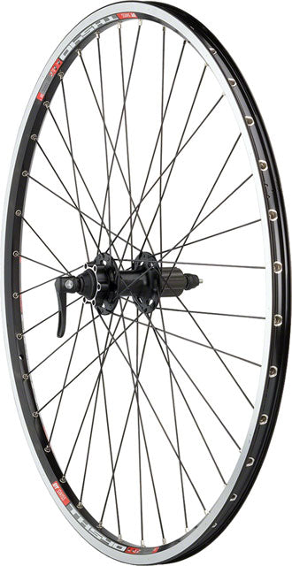 Quality Wheels TK540/Deore Rear Wheel - 700, QR x 135mm, 6-Bolt Disc, Rim Brake, HG 10, Black, Clincher-0