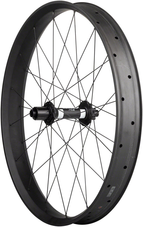 Quality Wheels Alex CF-1 Carbon DT Swiss 350 Disc Rear Wheel - 26" Fat, 12 x 197mm, 6-Bolt, HG 11, Black