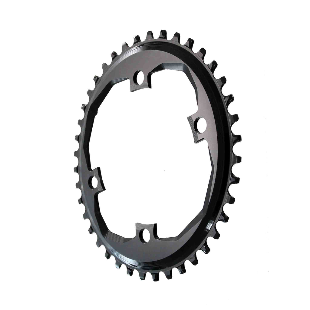 absoluteBLACK Round 96 BCD Chainring for Shimano XT M8000 - 34t, 96 Shimano Asymmetric BCD, 4-Bolt, Narrow-Wide, Black