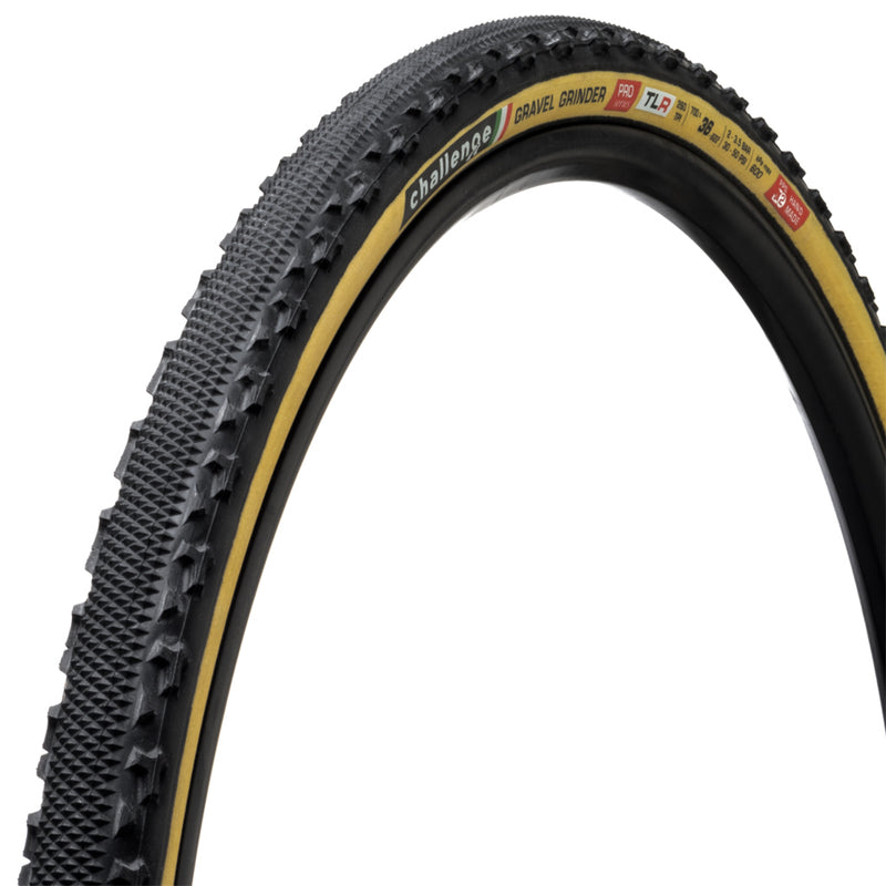 Challenge Gravel Grinder Pro Tire - 700 x 36, Tubeless, Folding, Black/Tan, Handmade