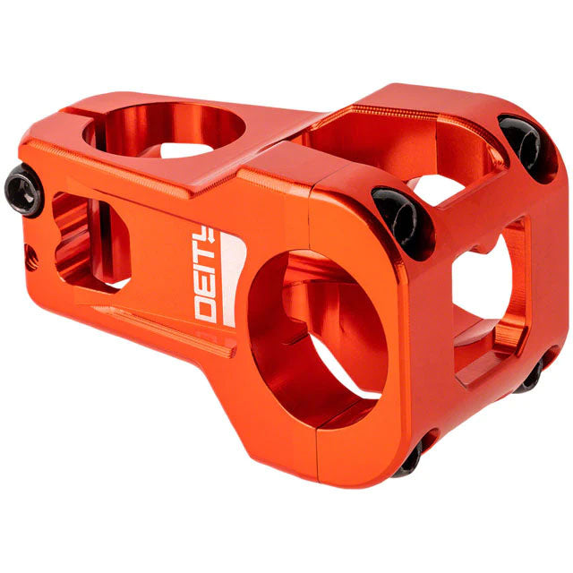 DEITY Cavity Stem - 50mm, 31.8mm Clamp, +/-0, 1 1/8", Orange