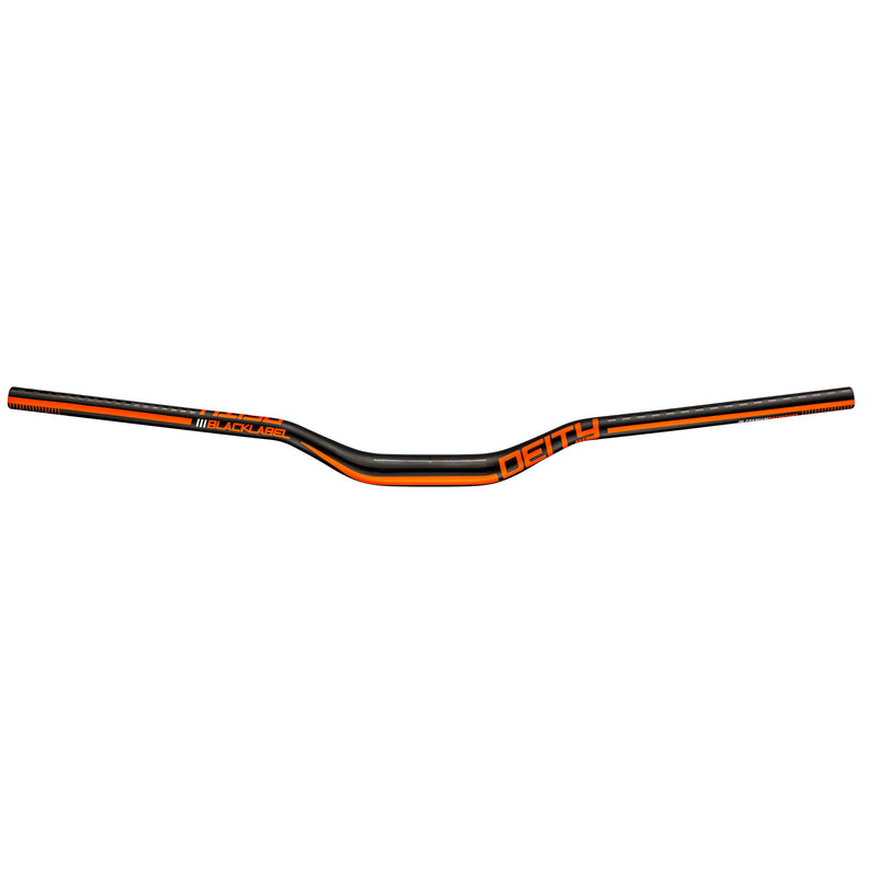 DEITY Blacklabel 800 Handlebar: 38mm Rise, 800mm Width, 31.8 Clamp, Black w/ Orange