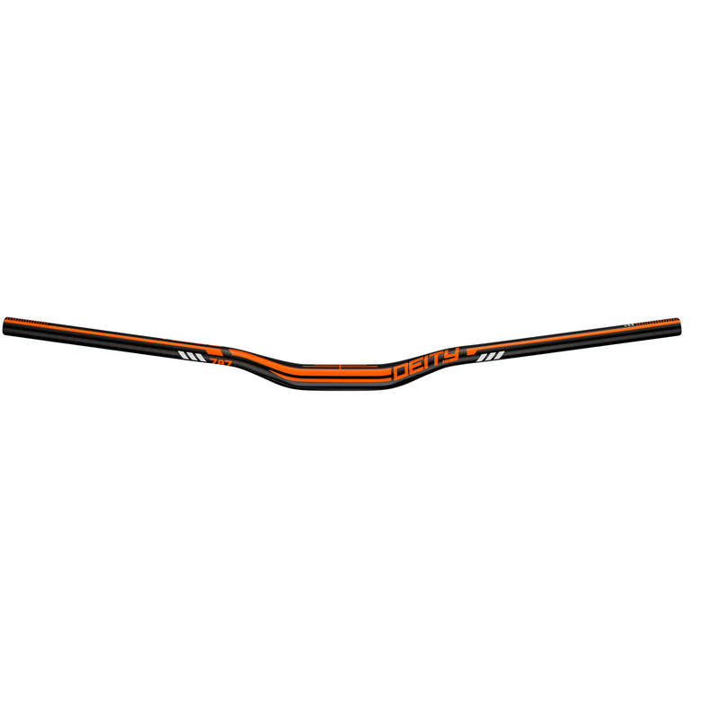 DEITY Skyline 787 Handlebar: 25mm Rise, 787mm Width, 31.8 Clamp, Black w/ Orange