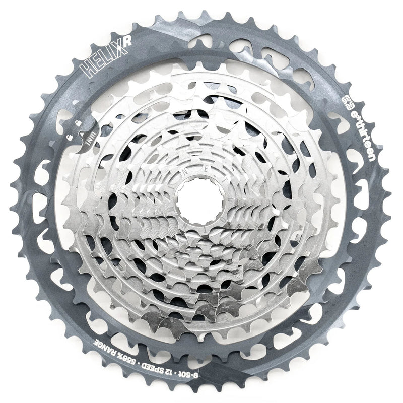 e*thirteen Helix Race Cassette - 12-Speed, 9-50t, Nickel/Gray