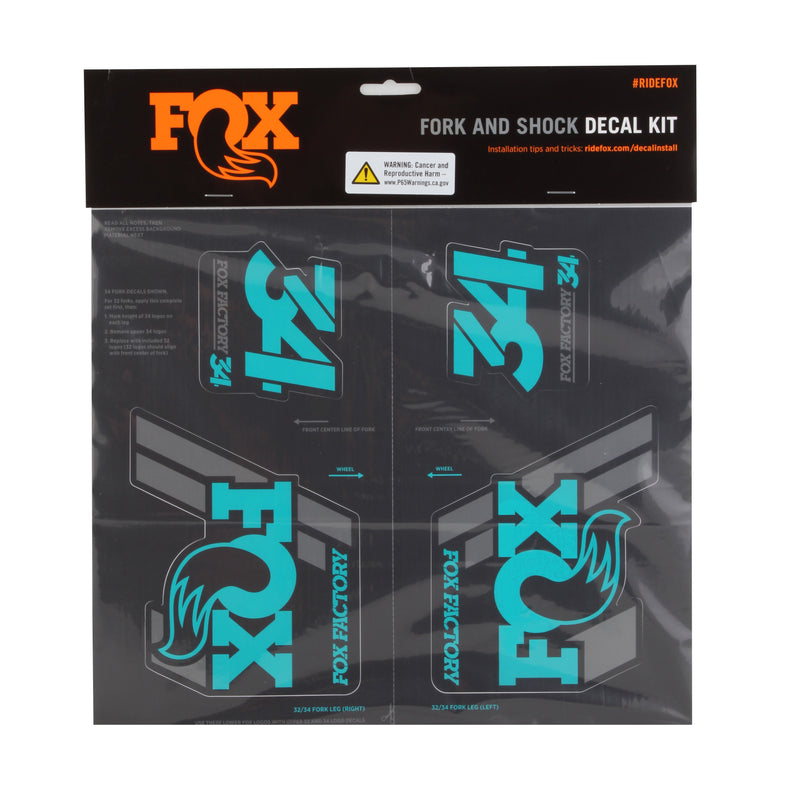 FOX Heritage Decal Kit for Forks and Shocks, Turquoise