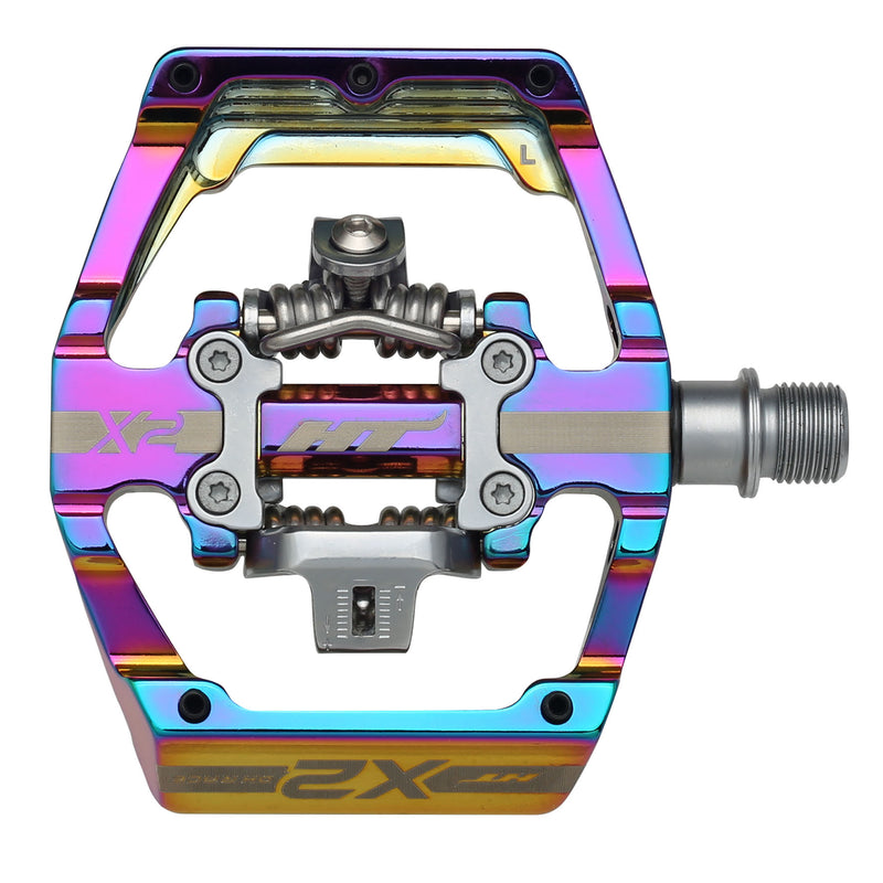 HT Pedals X2 Clipless Platform Pedals CrMo - Oil Slick