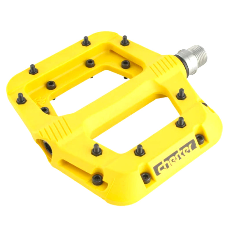 RaceFace Chester Pedals - Platform, Composite, 9/16",Yellow, Replaceable Pins