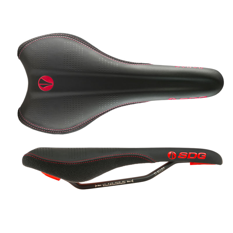 SDG Radar Saddle - Titanium Alloy, Black/Red