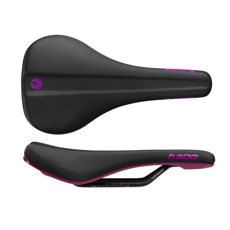 SDG Bel Air V3 Saddle - Lux-Alloy Rails, Black/Purple