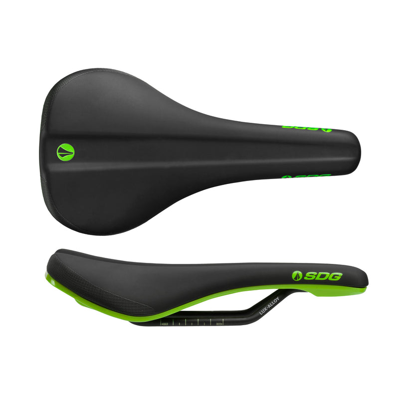 SDG Bel Air V3 Saddle - Lux-Alloy Rails, Black/Green