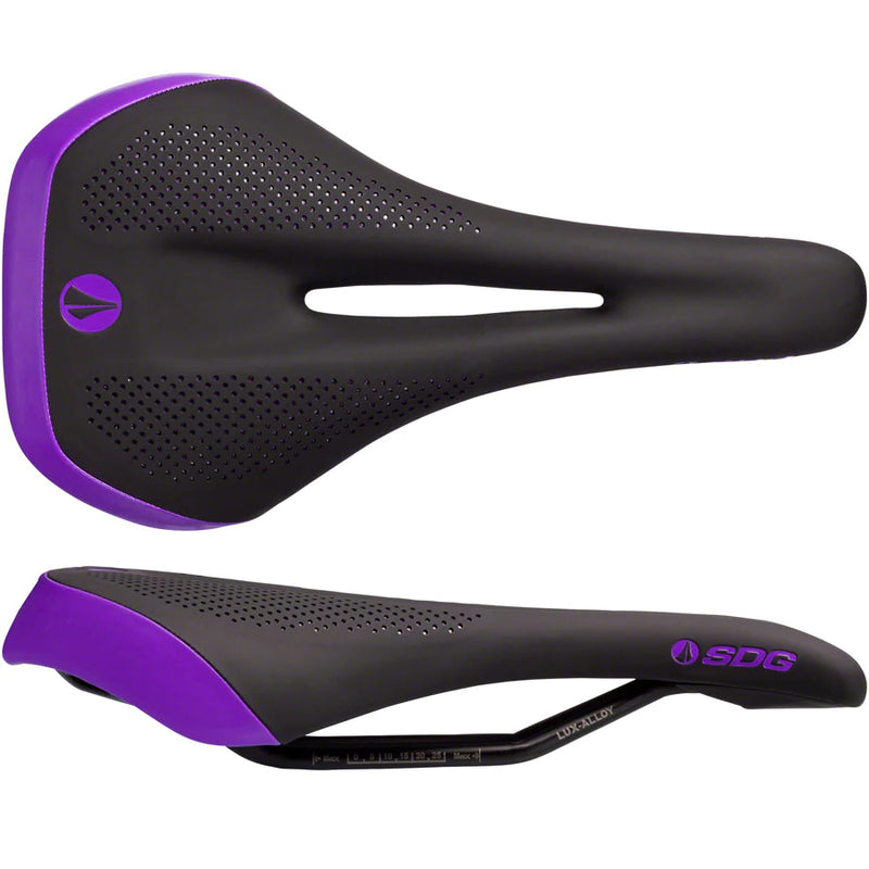 SDG Allure V2 Saddle - Lux-Alloy, Black/Purple