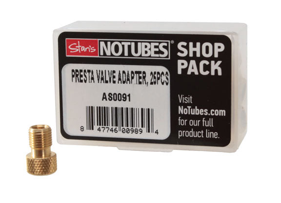 Stans Presta Valve Adapter Brass - 25/Count