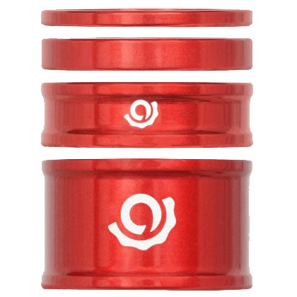 Industry Nine Headset Combo Spacer Kit, 1-1/8", Set/4, Red