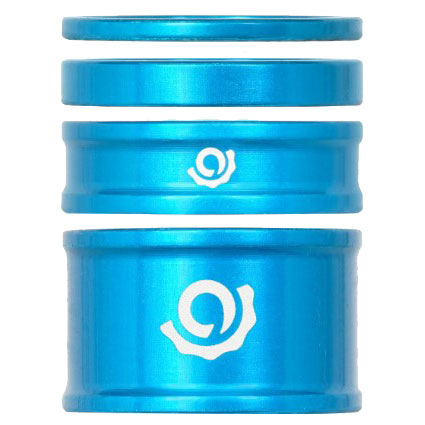 Industry Nine Headset Combo Spacer Kit, 1-1/8", Set/4, Turquoise