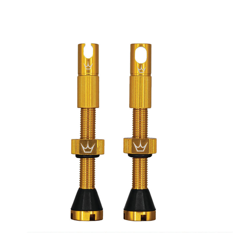 Peaty's Alloy Presta Valve Stem, 60mm, Pair, Gold