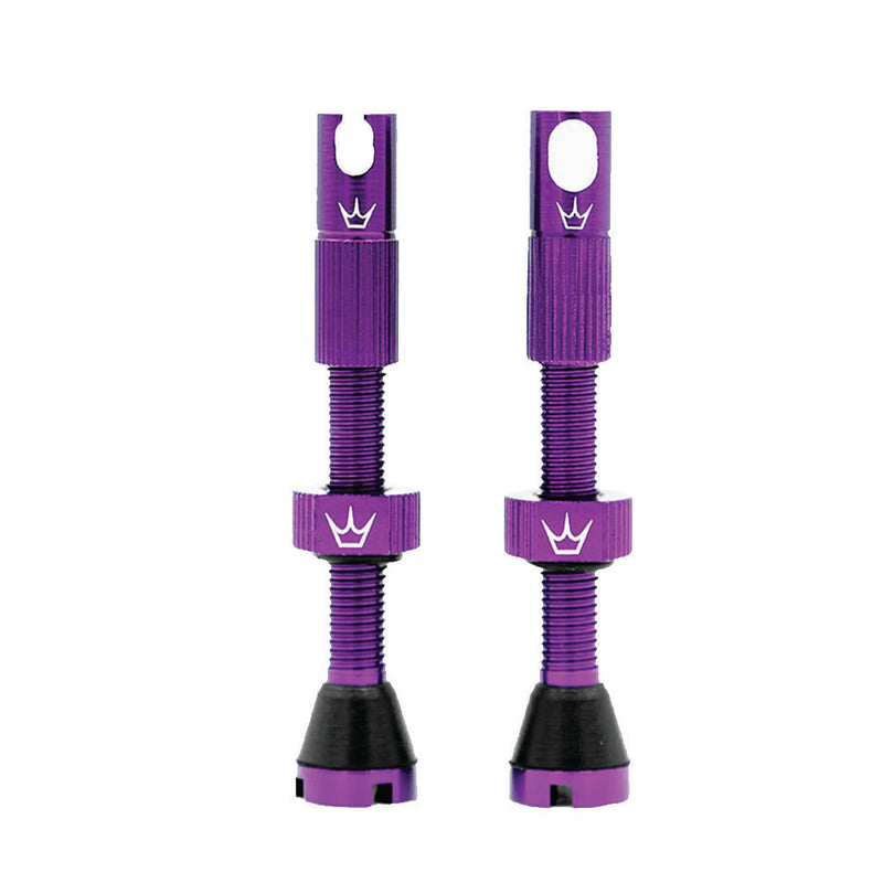 Peaty's Alloy Presta Valve Stem, 60mm, Pair, Violet